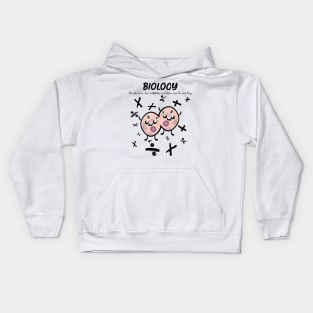Multiply Your Cuteness: Biology's Adorable Mitosis Mayhem Kids Hoodie